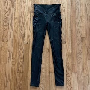BLACK SPANX FAUX LEATHER LEGGINGS